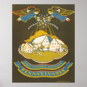 Vintage Reiseposter für das Ephrata Cloister Poster