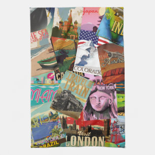 Vintage Reiseposter Handtuch