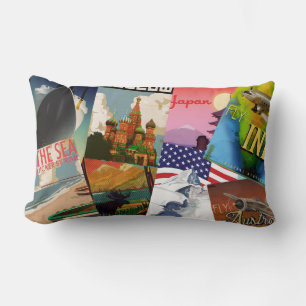 Vintage Reiseposter Lendenkissen