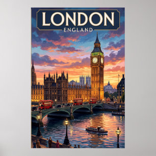 Vintage-Reiseposter London-Wandkunst Poster