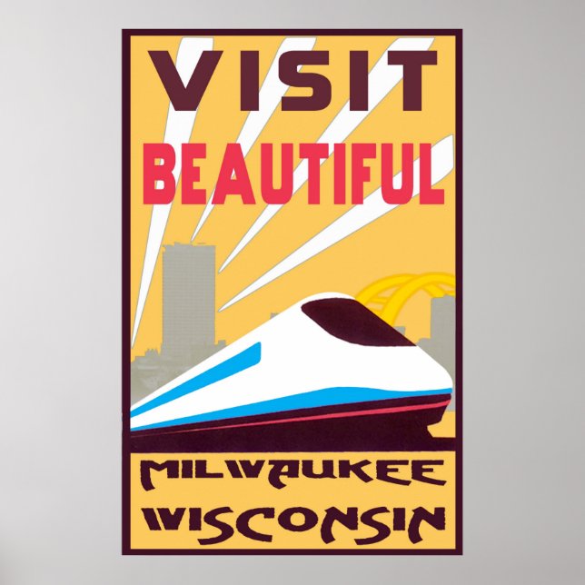 VINTAGE REISEPOSTER - MILWAUKEE, WISCONSIN POSTER (Vorne)
