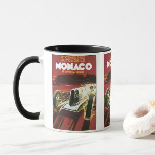 Vintage-Reiseposter, Monaco Grand Prix Autorennen Tasse
