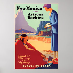 Vintage-Reiseposter New Mexico & Arizona Rockies Poster