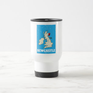 Vintage-Reiseposter Newcastle Wales Reisebecher
