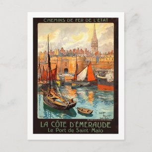 Vintage-Reiseposter, Saint Malo Postkarte