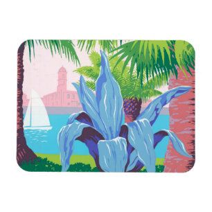 Vintage Reiseposter zur Förderung Puerto Ricos 2 Magnet