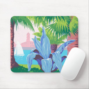 Vintage Reiseposter zur Förderung von Puerto Rico Mousepad