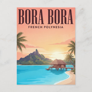 Vintage-Reisepostkarte Bora Bora Postkarte