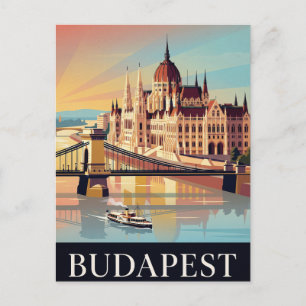 Vintage-Reisepostkarte BUDAPEST Postkarte
