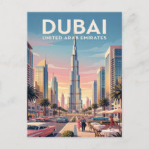 Vintage-Reisepostkarte | Dubai