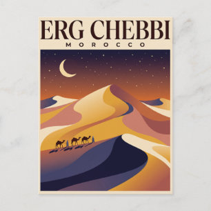 Vintage-Reisepostkarte Erg Chigaga Sahara-Wüste Postkarte