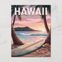 Vintage-Reisepostkarte | Hawaii