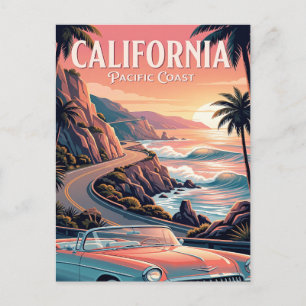 Vintage-Reisepostkarte Kalifornien Postkarte