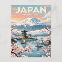 Vintage-Reisepostkarte | Mount Fuji Japan