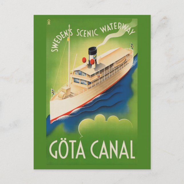 Vintage Reisepostkarte Schwedens Postkarte (Vorderseite)