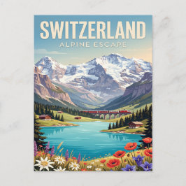 Vintage-Reisepostkarte | Schweiz Postkarte