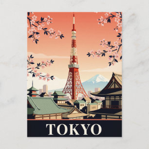 Vintage-Reisepostkarte Tokio Postkarte