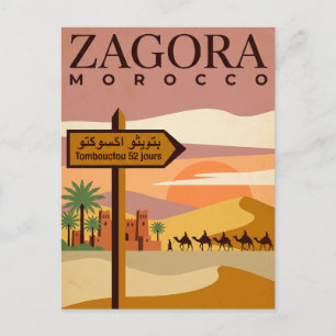 Vintage-Reisepostkarte Zagora Marokko Sahara Postkarte