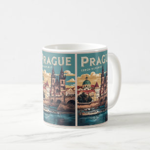 Vintage Reiseprague tschechische Geschenke, Boote Kaffeetasse