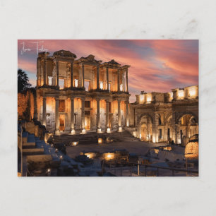 Vintage Reisestadt Izmir Türkei Ephesus Akropolis Postkarte