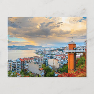 Vintage Reisestadt Izmir Türkei Ephesus Akropolis Postkarte