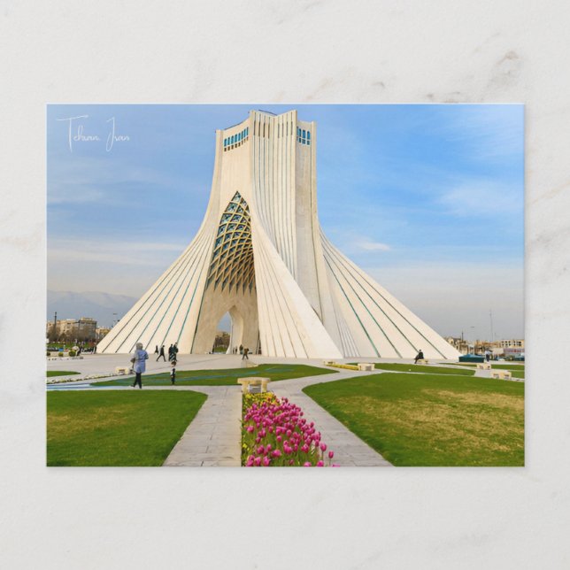 Vintage Reisestadt Teheran, Iran Retro-Urlaub Postkarte (Vorderseite)