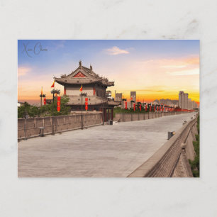 Vintage Reisestadt Xian China Chinesisches RETRO Postkarte