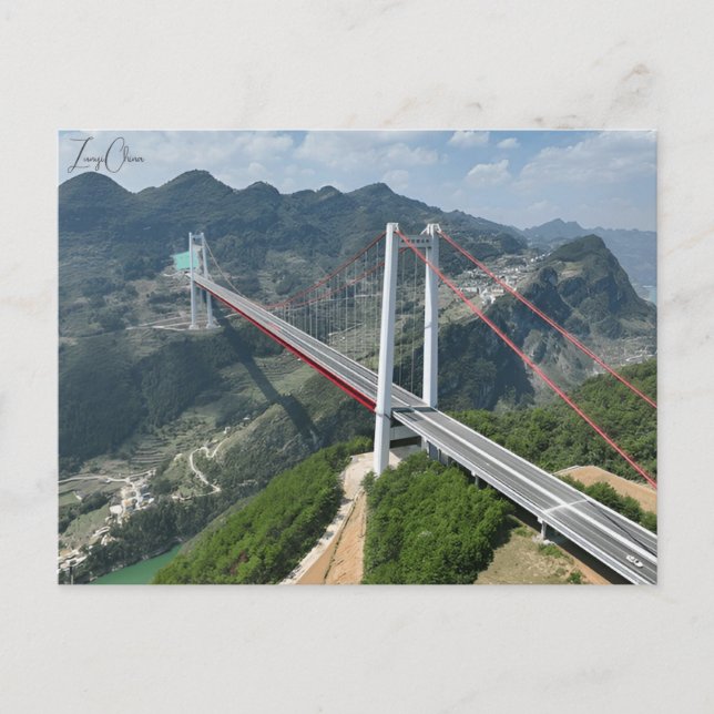 Vintage Reisestadt Zunyi China chinesische Ferien Postkarte (Vorderseite)