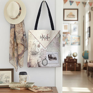 Vintage Reisetasche personalisierte Einkaufstasche