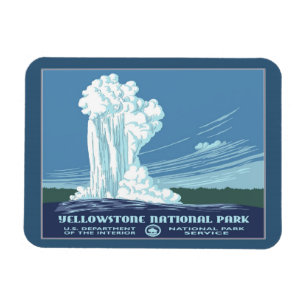 Vintage-Reiseunterlagen der WPA zu Yellowstone Magnet
