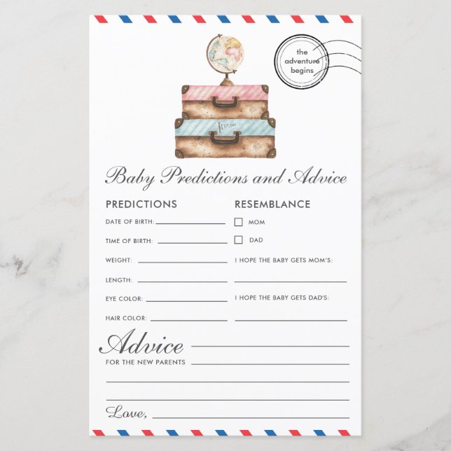 Vintage Reisevorausschätzungen und Ratschläge (Vorderseite)