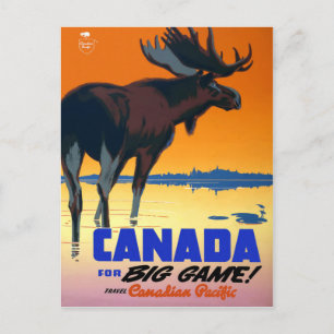 Vintage-Reisewerbeposter für Kanada Postkarte