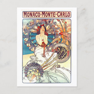 Vintage-Reisewerbeposter für Monte Carlo, Monaco, Postkarte