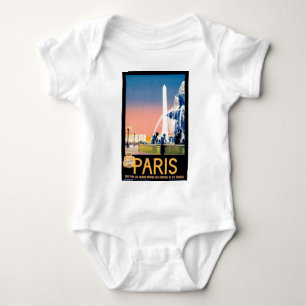 Vintage Reisewerbung in Paris Baby Strampler