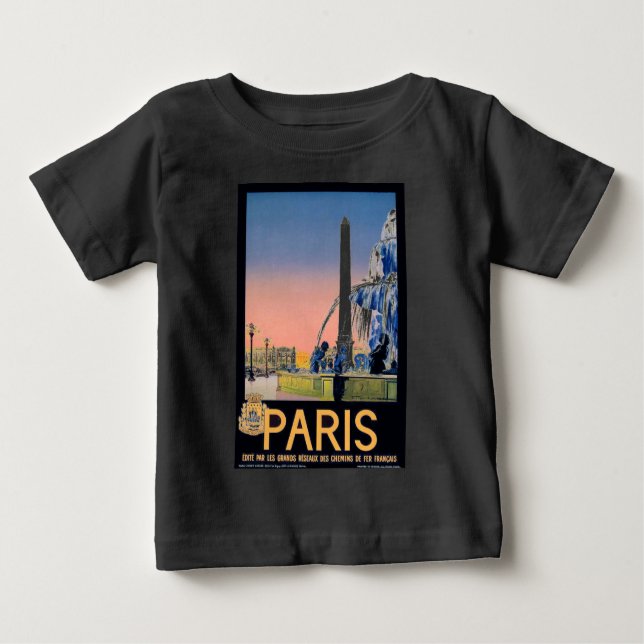Vintage Reisewerbung in Paris Baby T-shirt (Vorderseite)