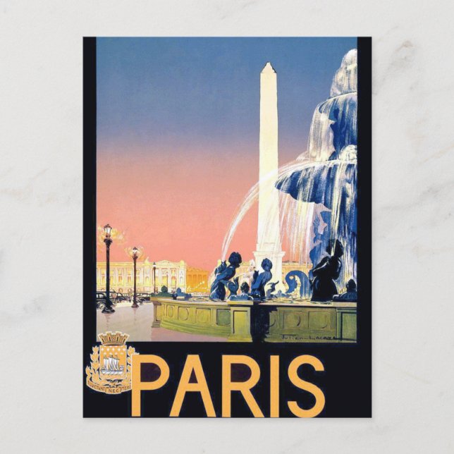 Vintage Reisewerbung in Paris Postkarte (Vorderseite)