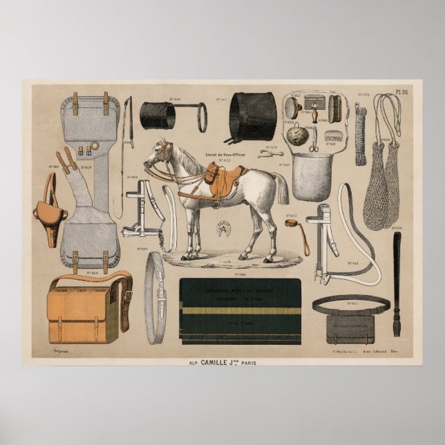 Vintage Reitausrüstung (1890) Poster (Vorne)