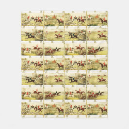 Vintage Reiter und Jagd auf Hunde Fleecedecke