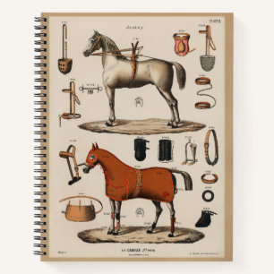 Vintage-Reitsport-Rennpferd-Zaumzeug Reiten Notizbuch