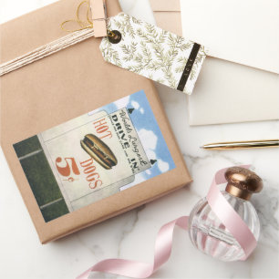 Vintage Reklametafeln, weltweit größter Antrieb in Rechteckiger Aufkleber