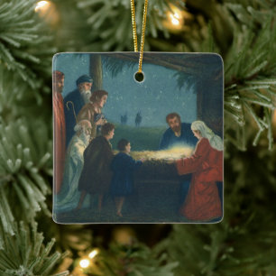 Vintage Religion, Anbetung der Hirten Keramikornament