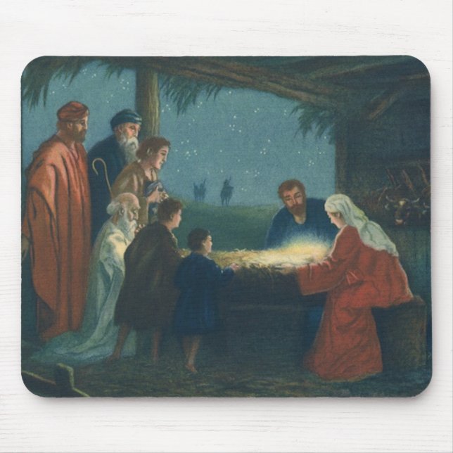 Vintage Religion, Bewunderung der Hirten Mousepad (Vorne)
