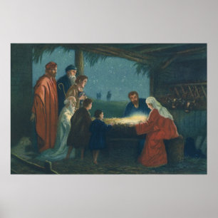 Vintage Religion, Bewunderung der Hirten Poster