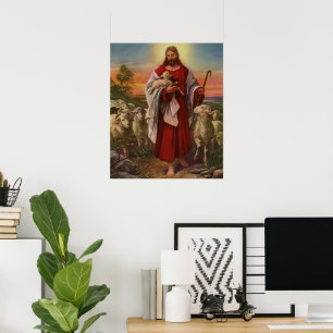 Vintage Religion, Christus, der gute Hirte Poster