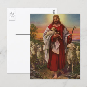 Vintage Religion, Christus, der gute Hirte Postkarte
