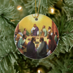 Vintage Religion, Das letzte Abendmahl mit Jesus C Keramik Ornament