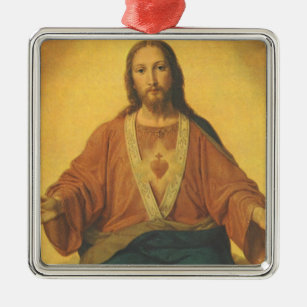 Vintage Religion, heiliges Herz Jesu Christi Ornament Aus Metall
