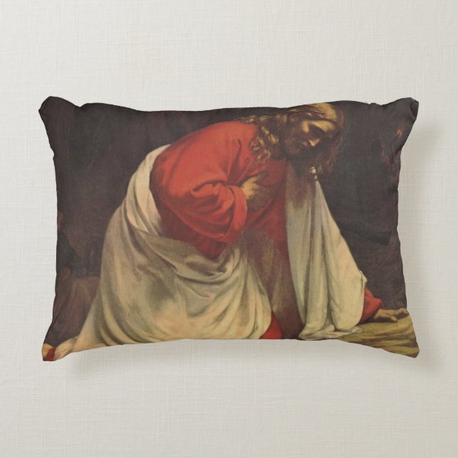 Vintage Religion Jesus Christlicher Garten von Get Dekokissen (Vorderseite)