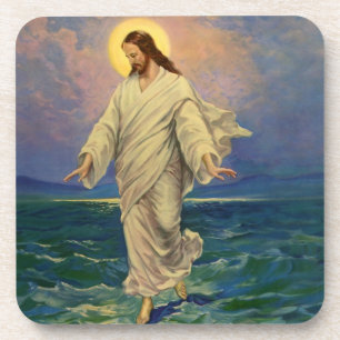 Vintage Religion, Jesus Christus geht auf dem Wass Untersetzer