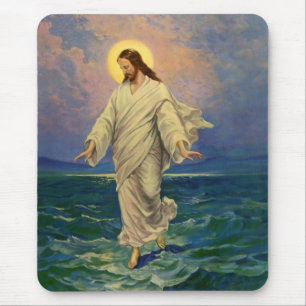 Vintage Religion, Jesus Christus läuft auf dem Was Mousepad